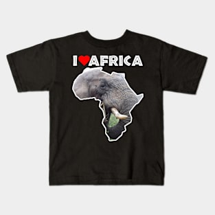 I Love Africa Bull Elephant Kids T-Shirt